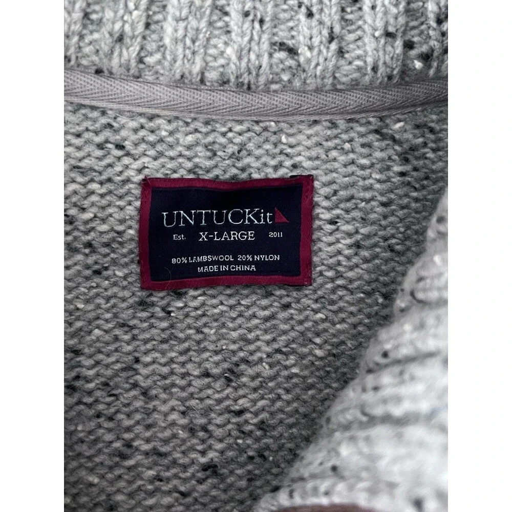 UNTUCKit Speckled Lambswool Mock Neck Sweater Size XL EUC